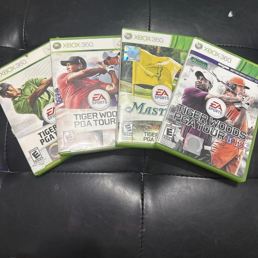Tiger Woods Lot PGA Tour 09;11;12;&13 Masters - Microsoft Xbox 360 Same Day Ship